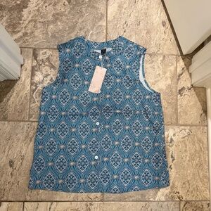 NWT size Medium Emery Rose Blue Patterned Kids Sleeveless Shirt